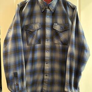 DIXXON Blue and Gray Casual Button Down Shirt
